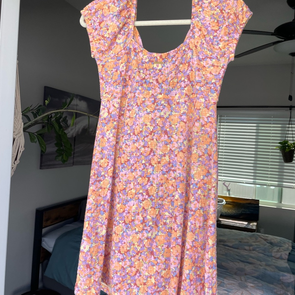 Billabong Orange and Purple Floral Mini Dress - Picture 14 of 14
